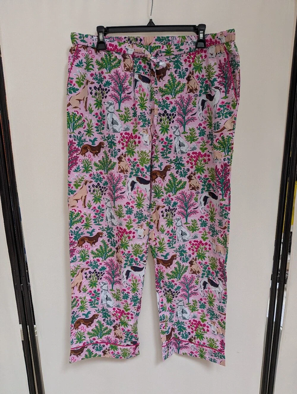 NWT Printfresh Pink Must Love Dogs Short Sleep Top & Long Pants Set Size Large
